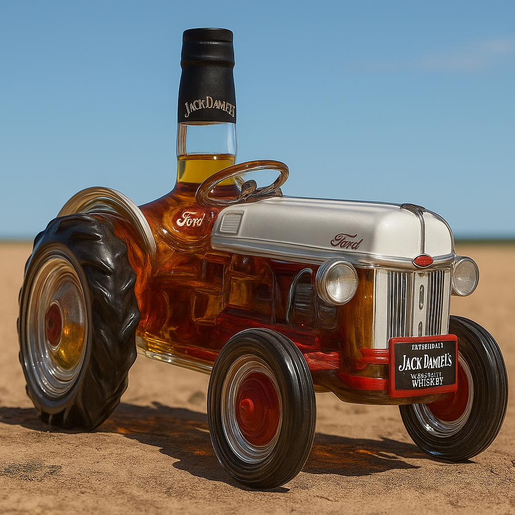 Funny Ford 8N Tractor Whiskey Bottle