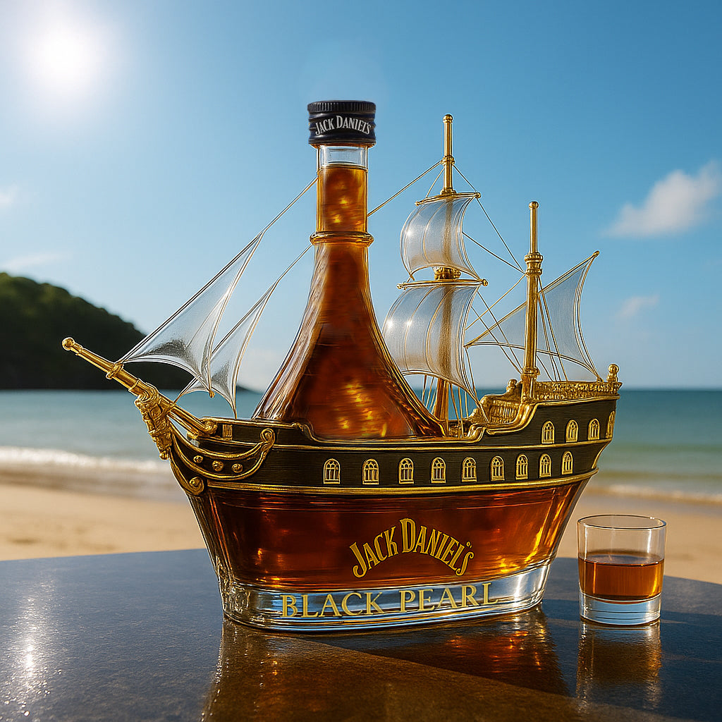 Pirates of the Caribbean Black Pearl whisky bottle