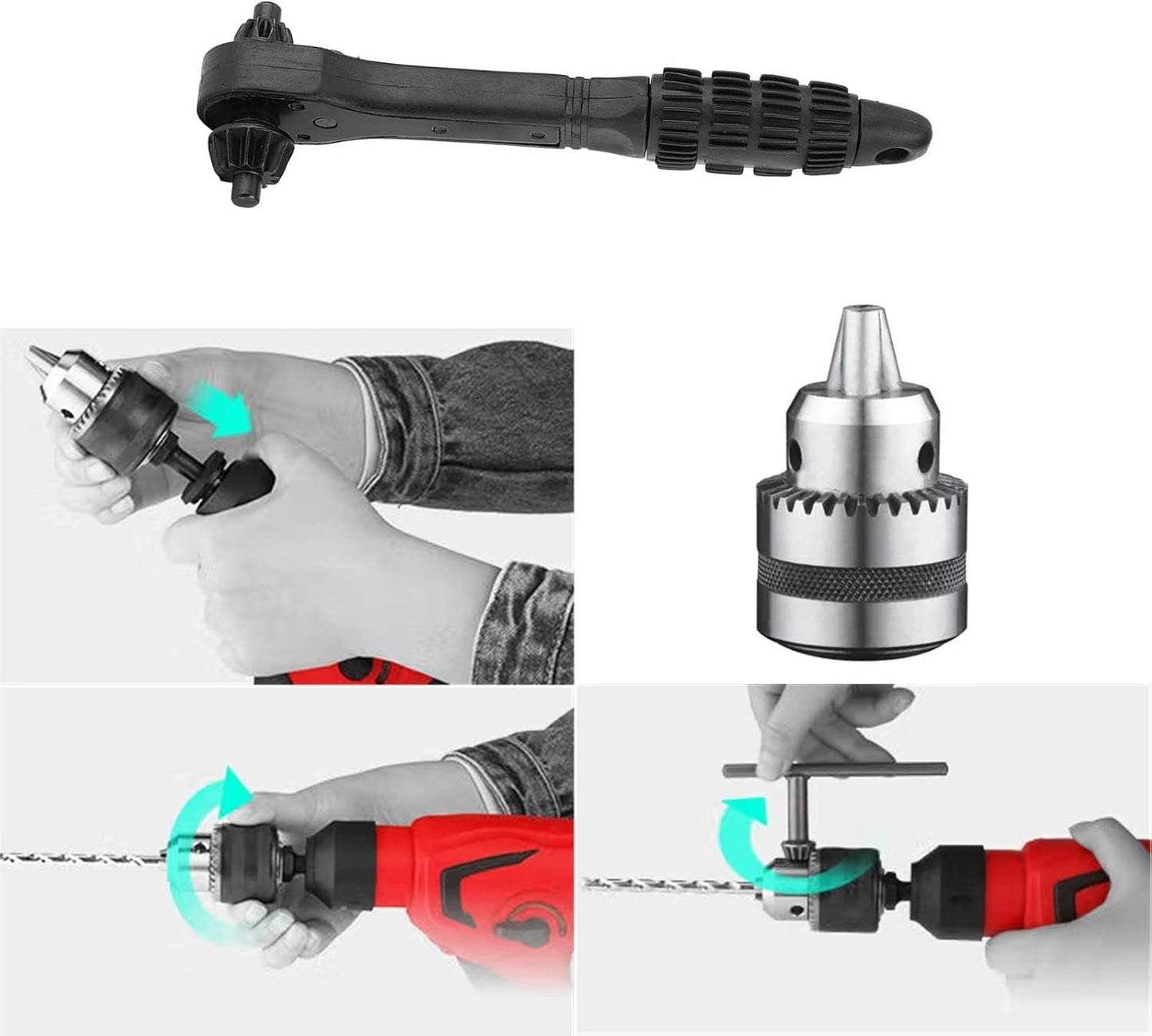 🎁Hot Sales Promotion 49% OFF🔥4pcs iron drill wrench, upgraded second generation, exchange head key, fast gear with 3 gears