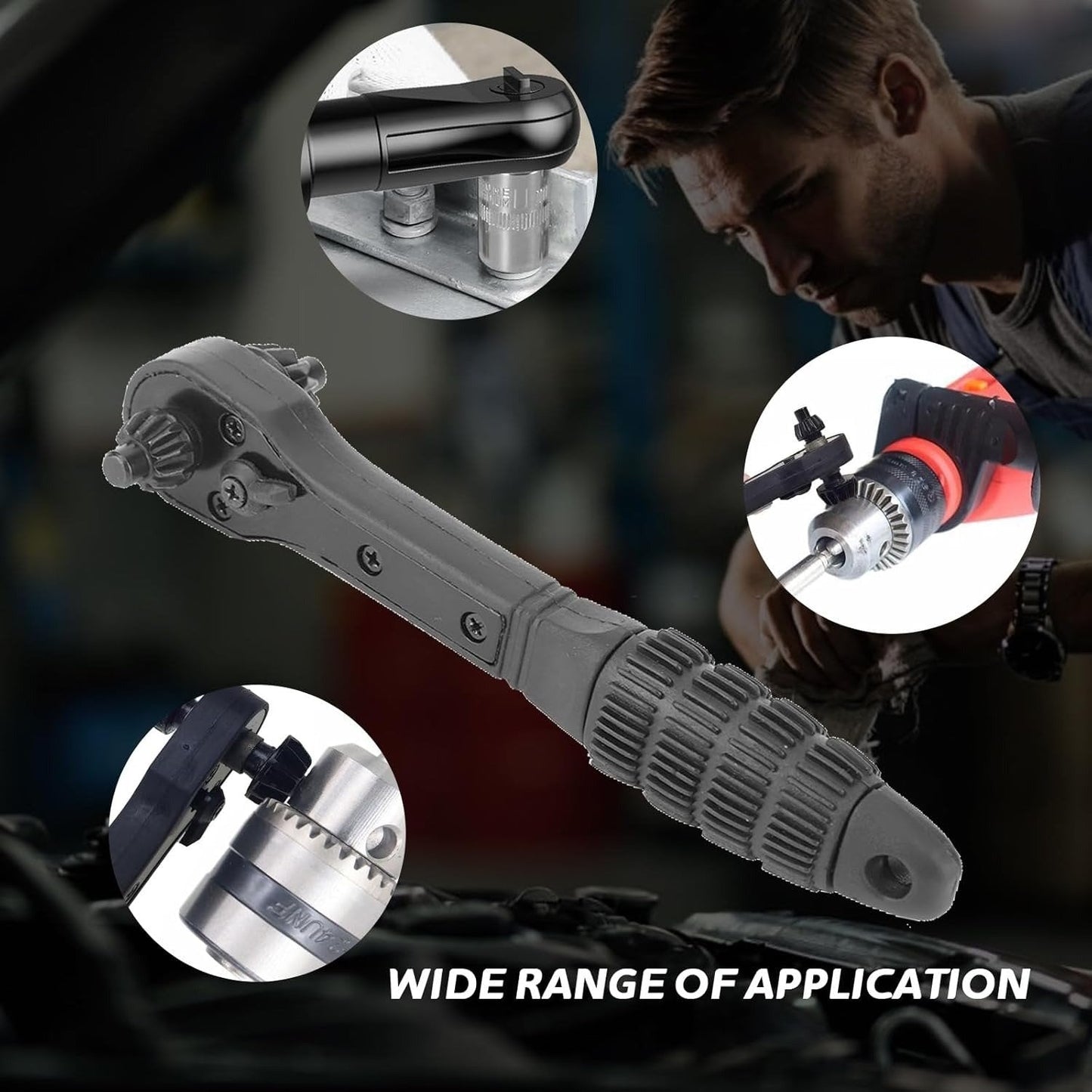 🎁Hot Sales Promotion 49% OFF🔥4pcs iron drill wrench, upgraded second generation, exchange head key, fast gear with 3 gears