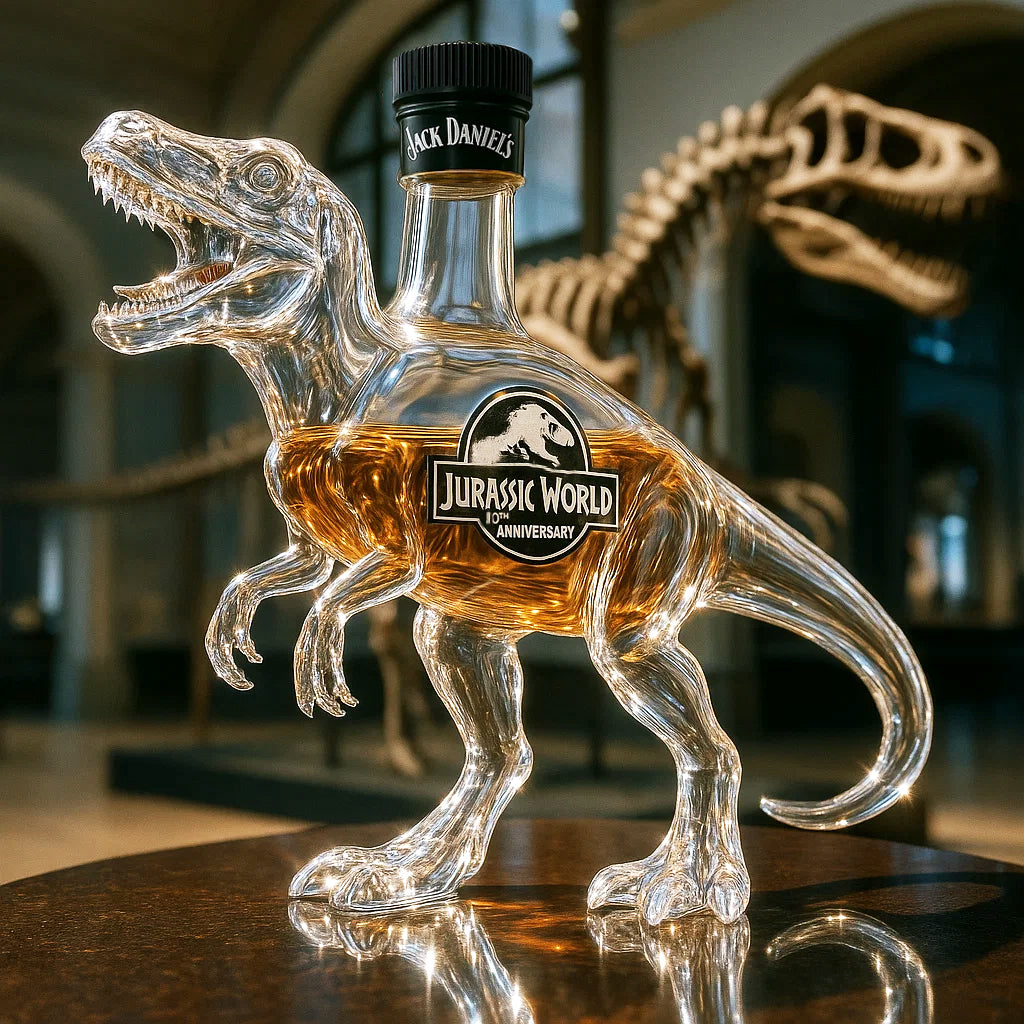 Jurassic World 10th Anniversary Velociraptor Whiskey Bottle