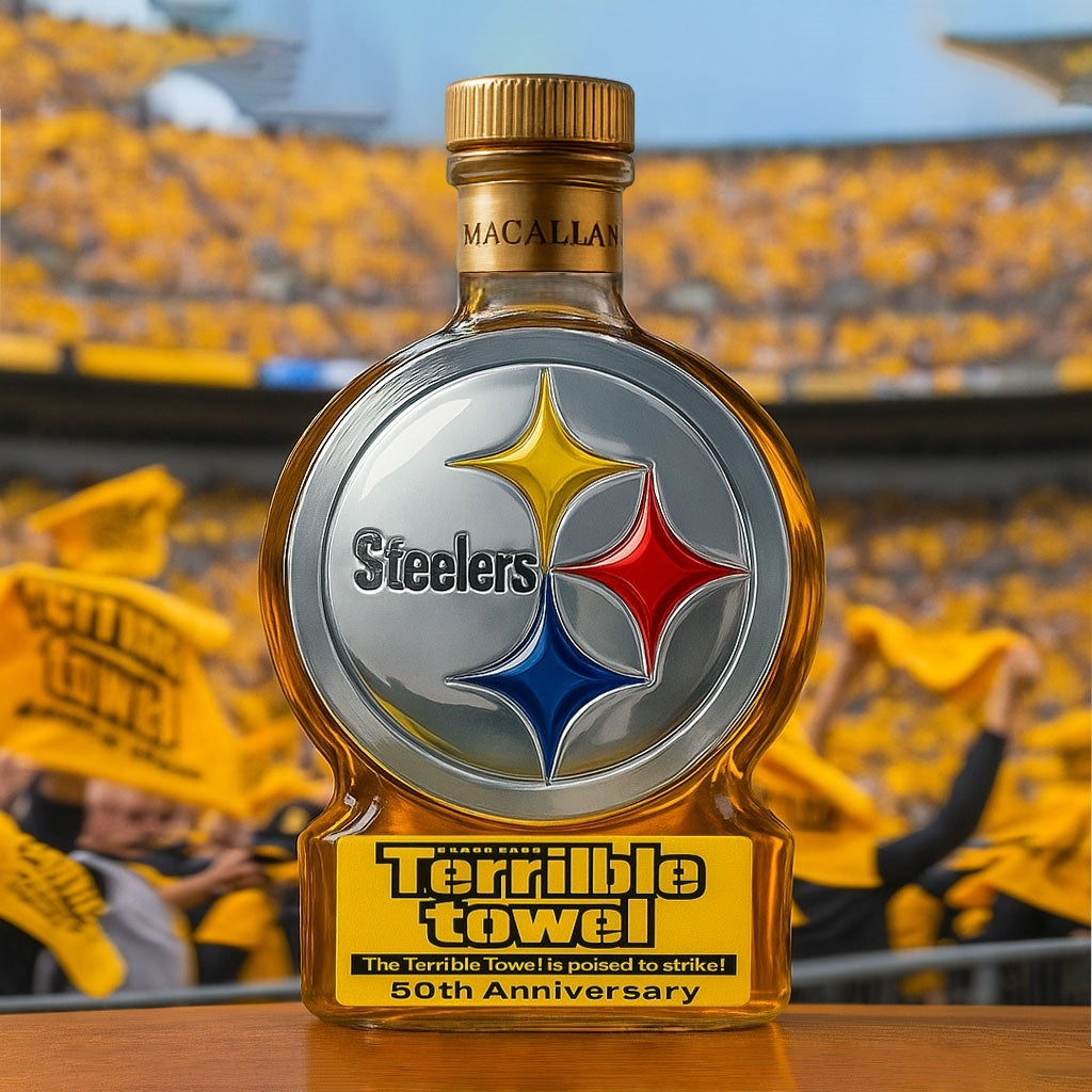 Pittsburgh Steelers – “Terrible Towel” 50 Anniversary Whiskey Bottle